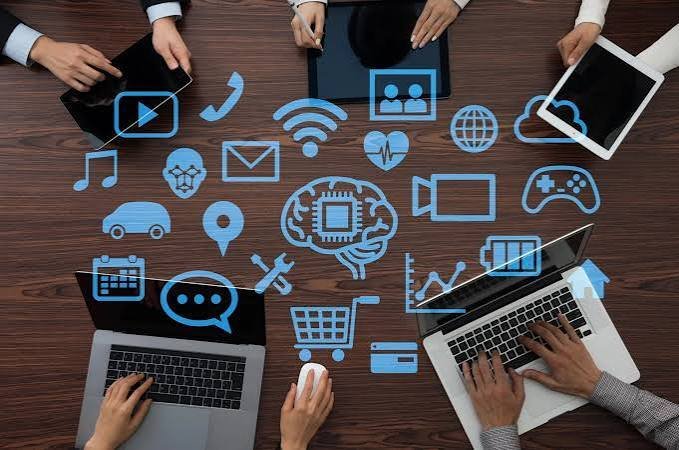 Digital marketing dashboard showing SEO and social media